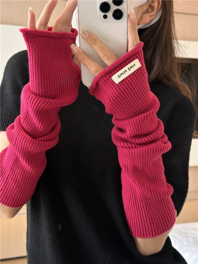 ‌Cascading Knit Sleeve Covers Cozy Elegance for Layered Style (MAC312) - Mariam's Collection