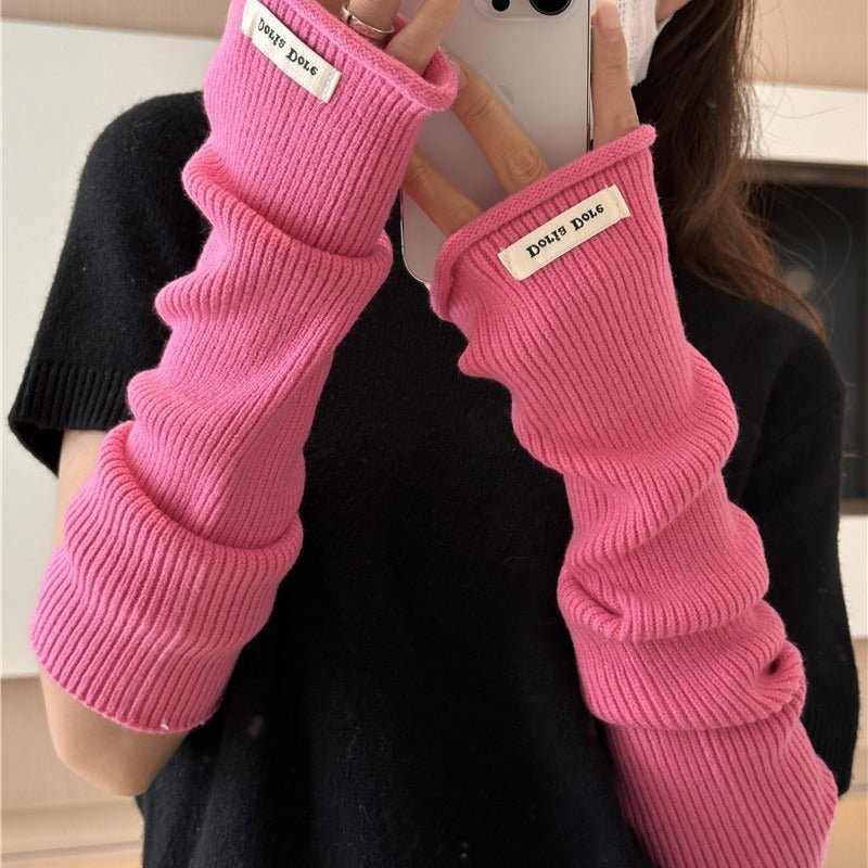 ‌Cascading Knit Sleeve Covers Cozy Elegance for Layered Style (MAC312) - Mariam's Collection