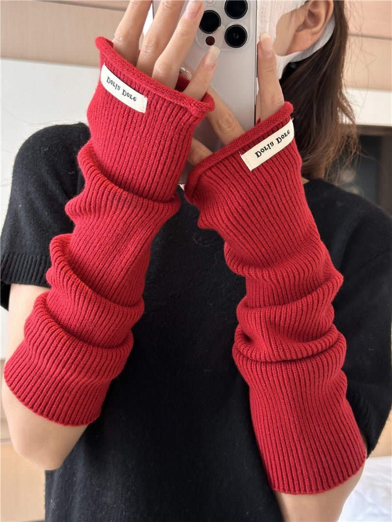 ‌Cascading Knit Sleeve Covers Cozy Elegance for Layered Style (MAC312) - Mariam's Collection