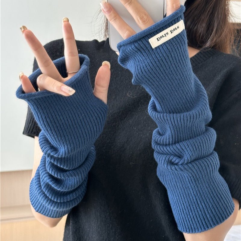 ‌Cascading Knit Sleeve Covers Cozy Elegance for Layered Style (MAC312) - Mariam's Collection