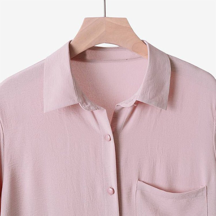 Casual Retro Shirt with Loose Long Pants 2 - Piece Set (MOA020) - Mariam's Collection