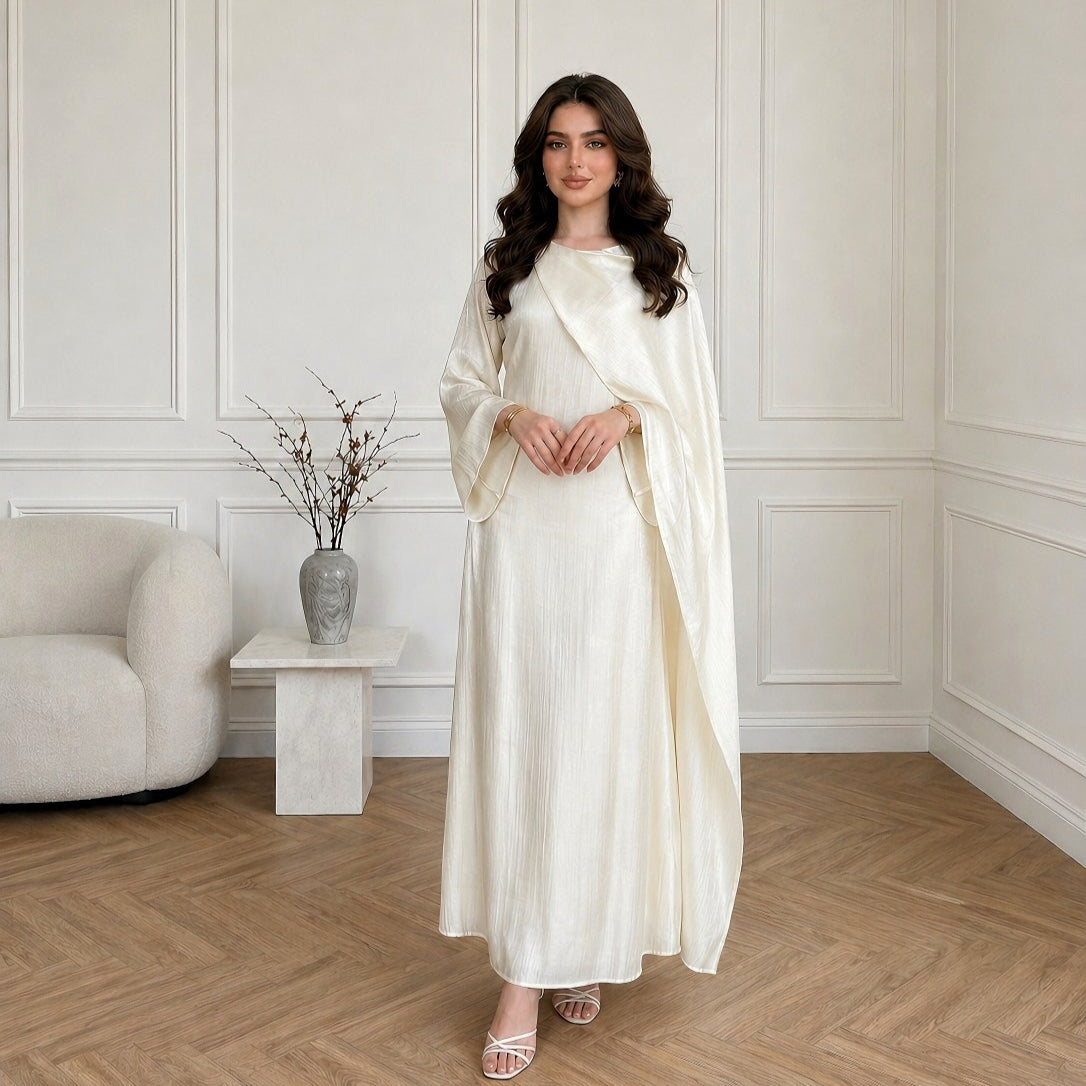 Cape Sleeve Maxi Dress(MS502)