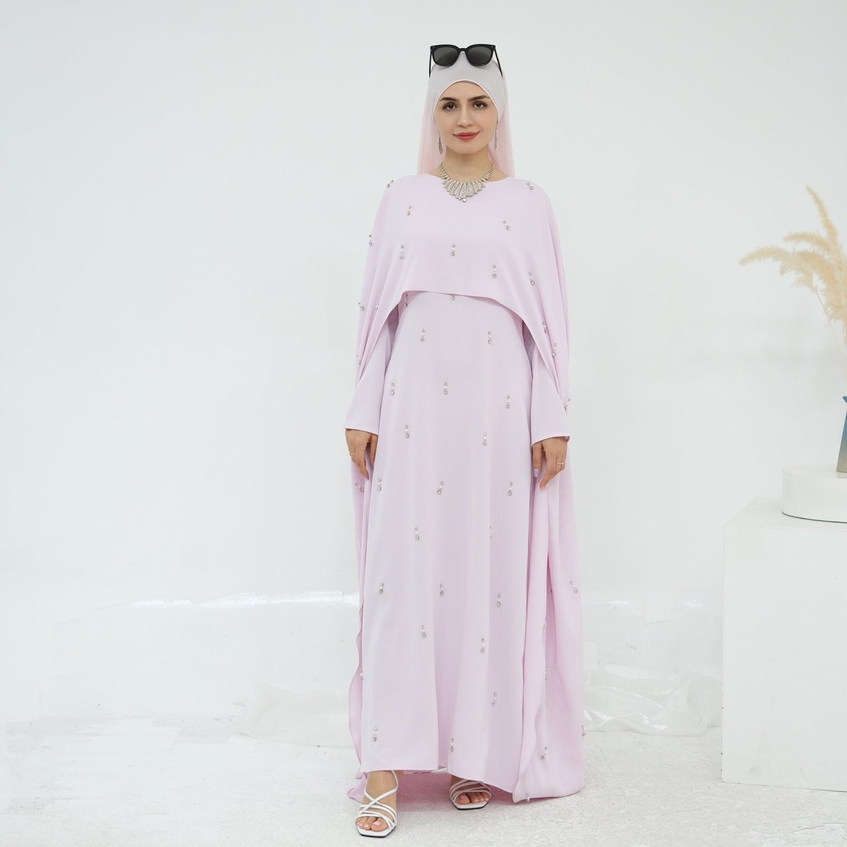 luxury modest dresses Celestial Beaded Luxury Muslim Abaya Set