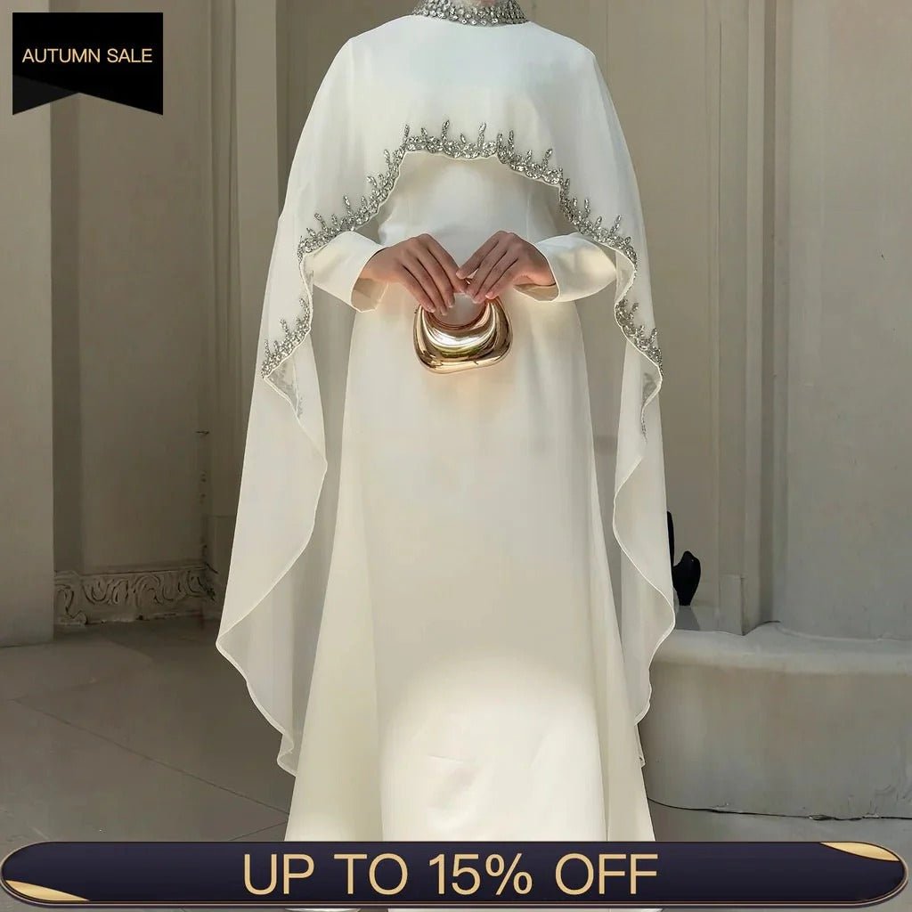 Celestial Rhinestone Cape Abaya | Luxury 2 - Piece Set (MA251) - Mariam's Collection