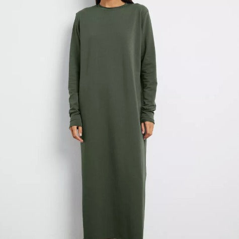 Klassieke Pullover Maxi-jurk | Effen Jurk met Ronde Hals en Lange Mouwen (MA317)