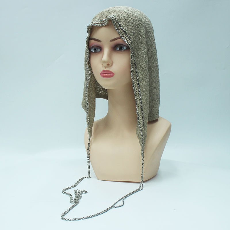 Chain Trim Hijab Cap | Sparkle Knit Balaclava with Chains(MAC375) - Mariam's Collection