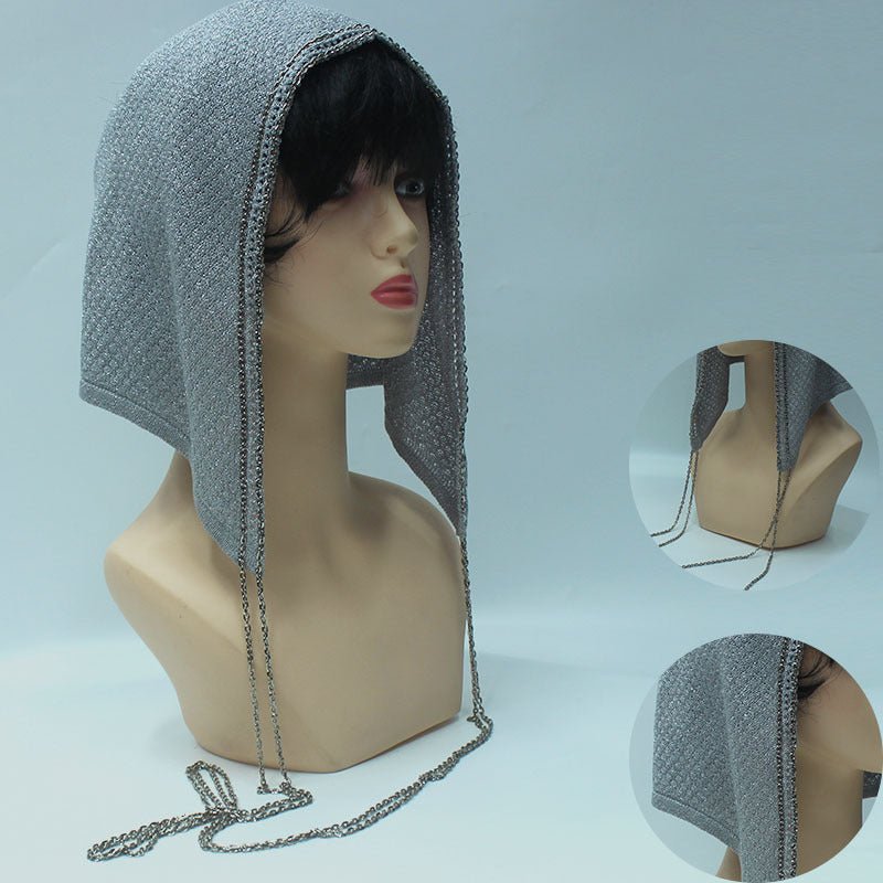 Chain Trim Hijab Cap | Sparkle Knit Balaclava with Chains(MAC375) - Mariam's Collection