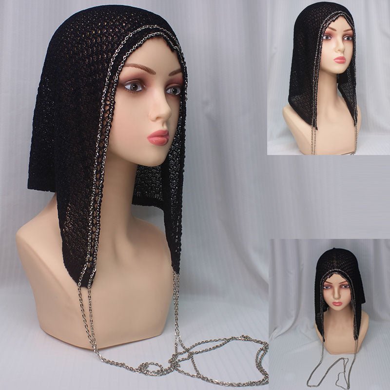 Chain Trim Hijab Cap | Sparkle Knit Balaclava with Chains(MAC375) - Mariam's Collection