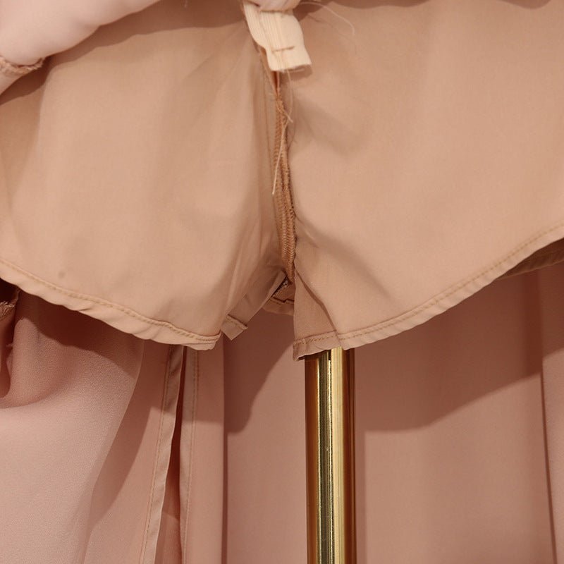 Champagne Satin Cape & Skirt Set(MS314) - Mariam's Collection