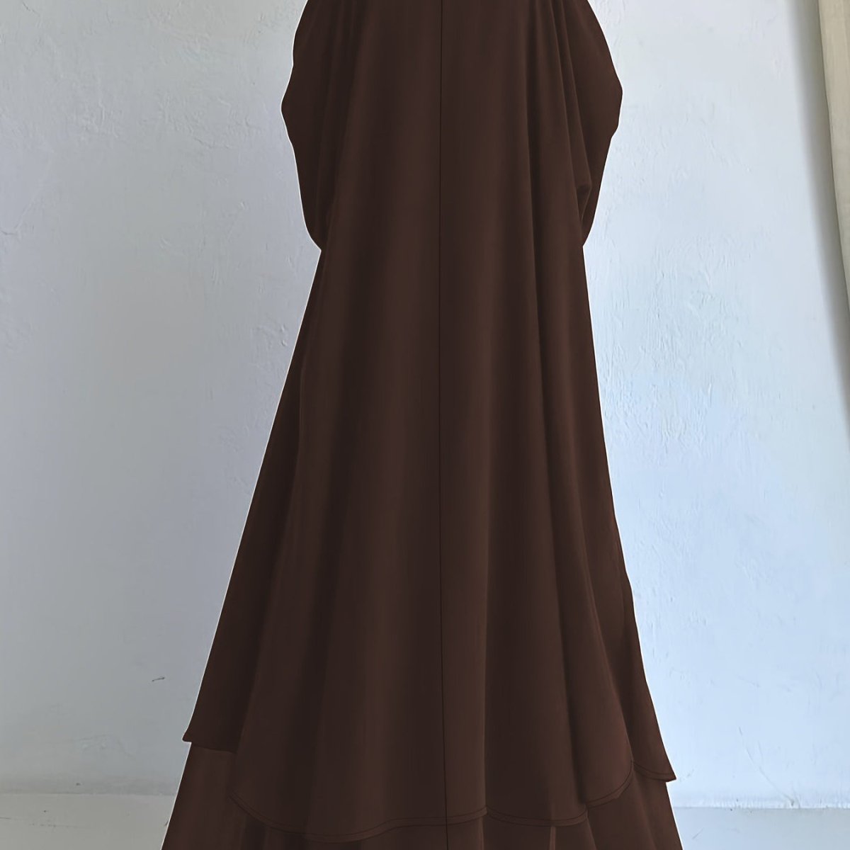 Chiffon Abaya with Bell Sleeves & Belt(MOA291) - Mariam's Collection