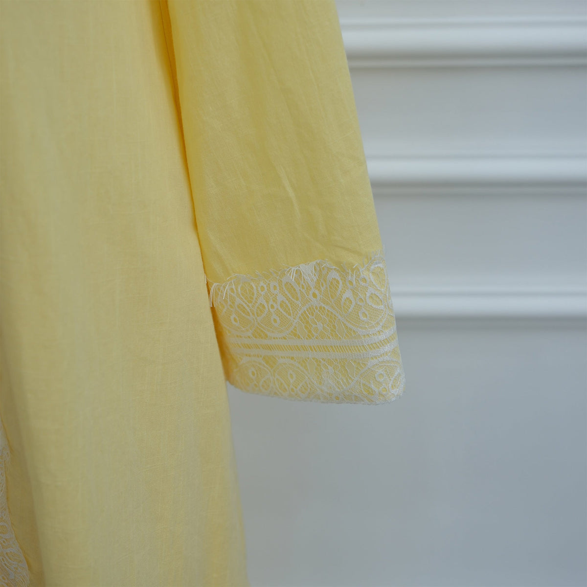 Chinese-Inspired Frog Button Lace Tunic & Wide-Leg Pants Set(MS572) - Mariam's Collection