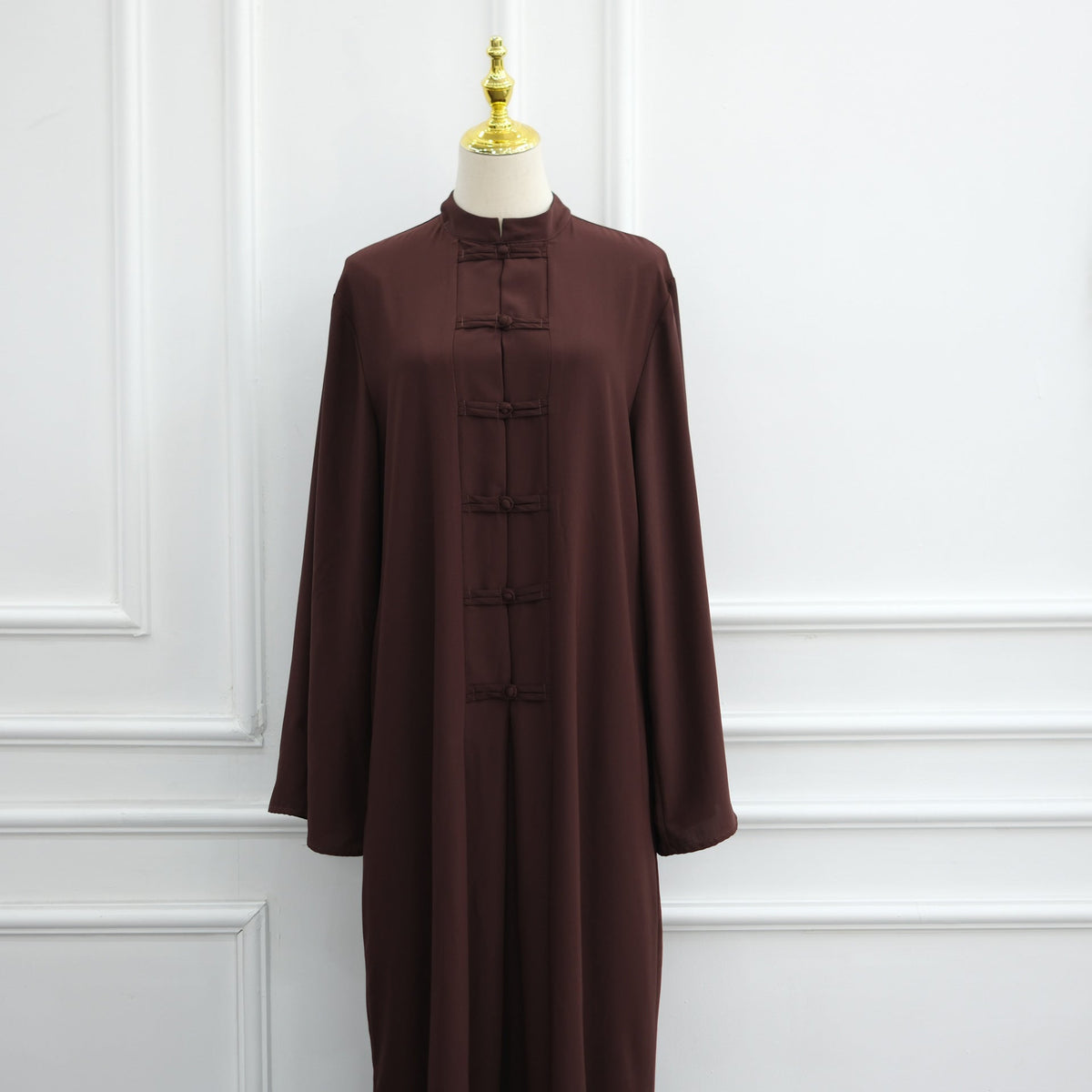 Chinese-Inspired Nida Modest Maxi Dress(MA469) - Mariam's Collection