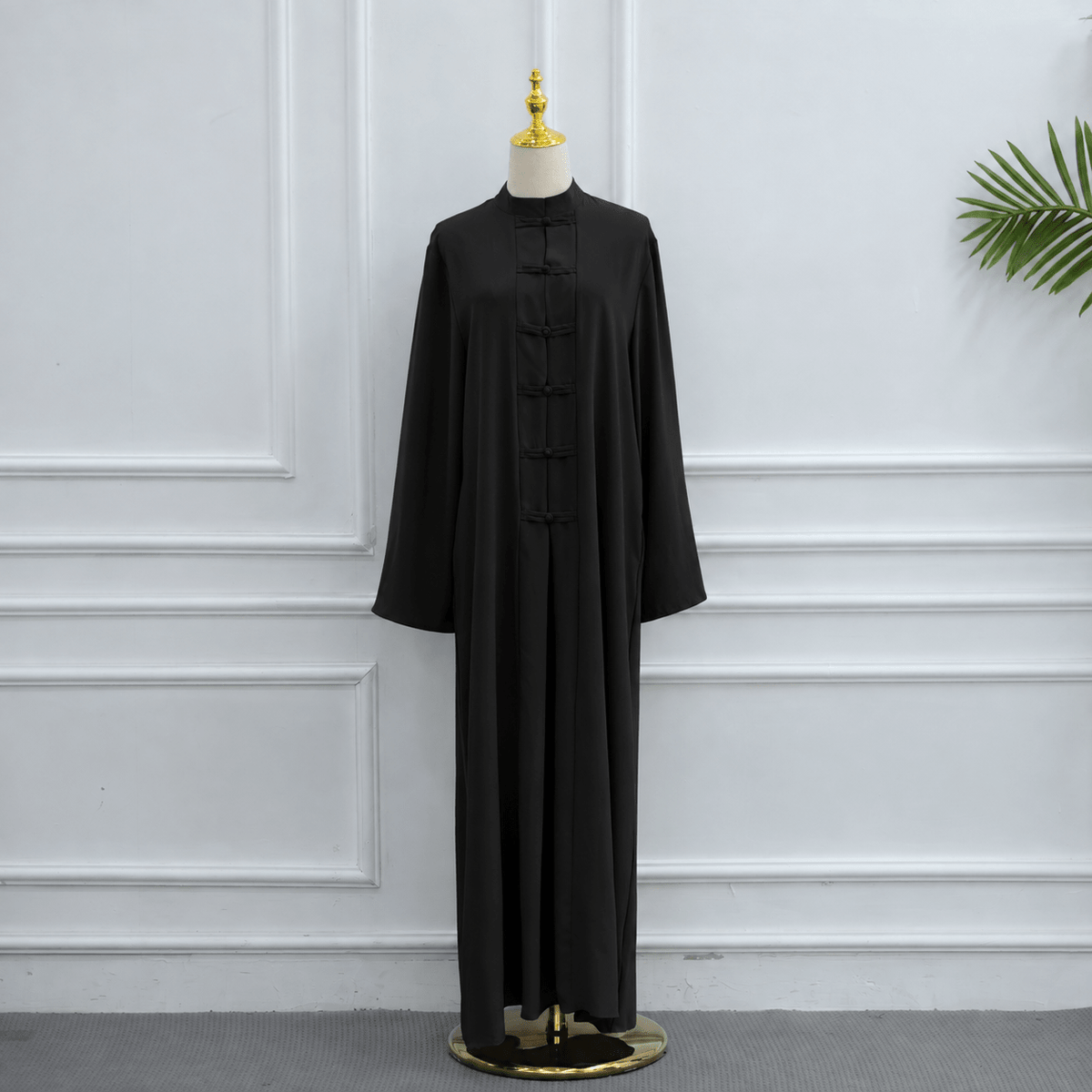 Chinese-Inspired Nida Modest Maxi Dress(MA469) - Mariam's Collection