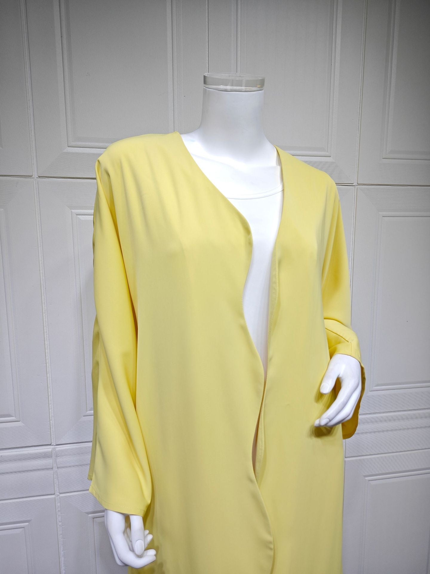 Collarless Open Front Abaya(MOA348) - Mariam's Collection