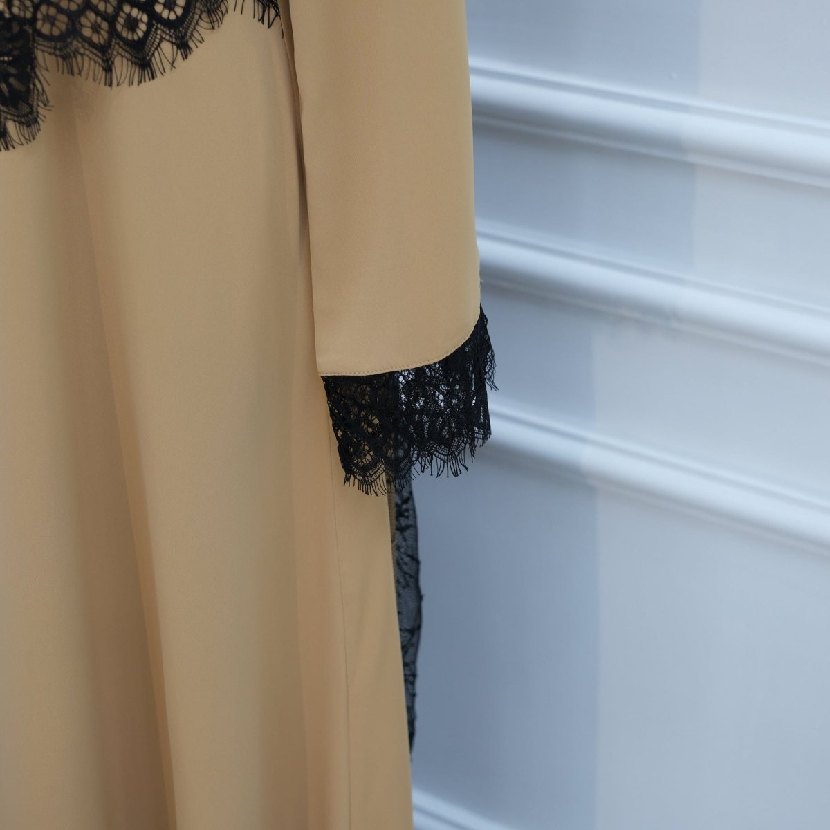 Contrast Lace Waist Panel Maxi Dress(MS409) - Mariam's Collection