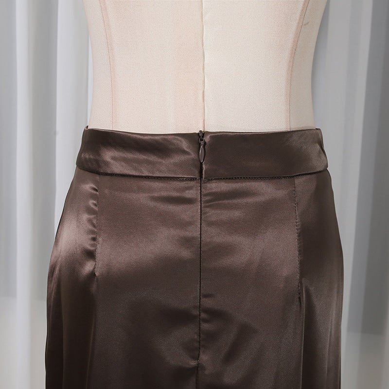 Corset-inspired modest ensemble with flattering peplum silhouette