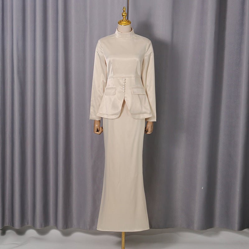 Maxi skirt from two-piece set with elegant flowing silhouette