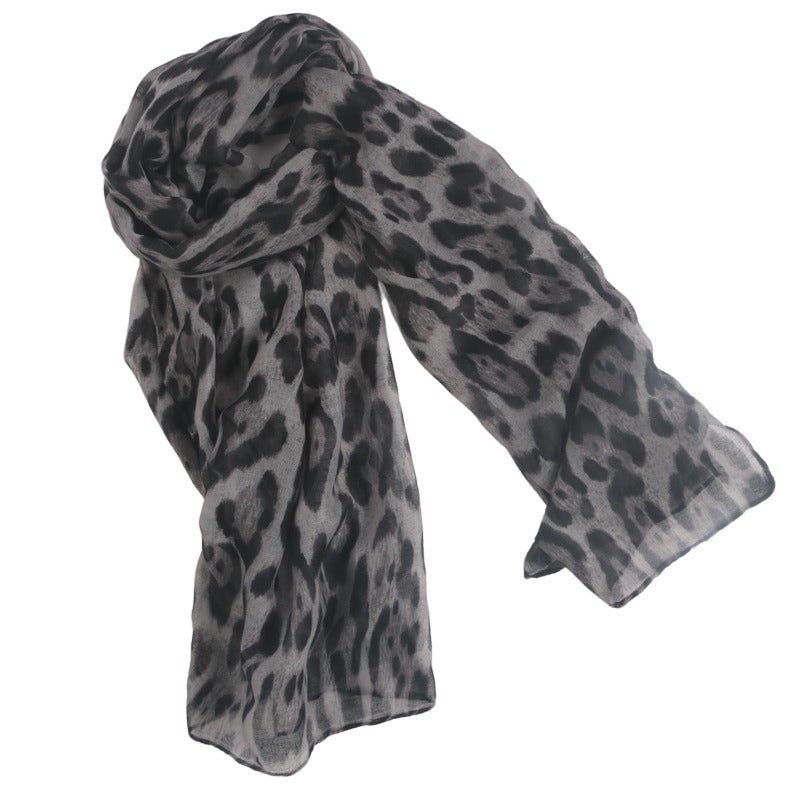 Cotton Linen Print Floral & Leopard Pattern Hijab Scarf(MH151) - Mariam's Collection