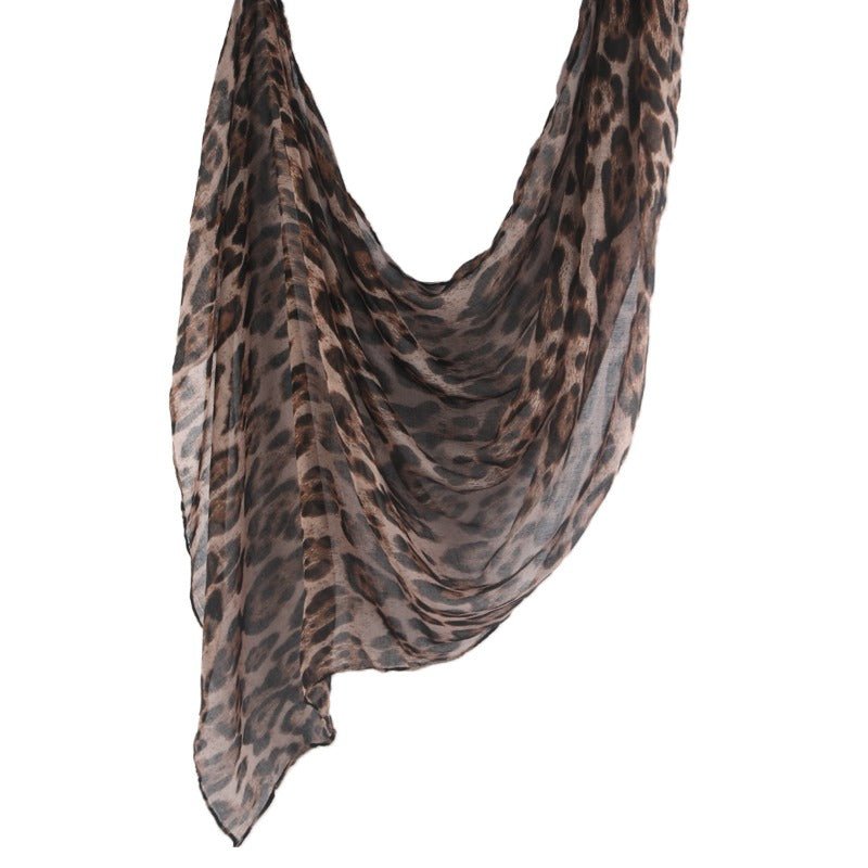 Cotton Linen Print Floral & Leopard Pattern Hijab Scarf(MH151) - Mariam's Collection