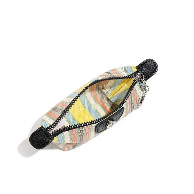 Cream Style Striped Mini Coin Purse & Keychain Pouch（MAC436） - Mariam's Collection