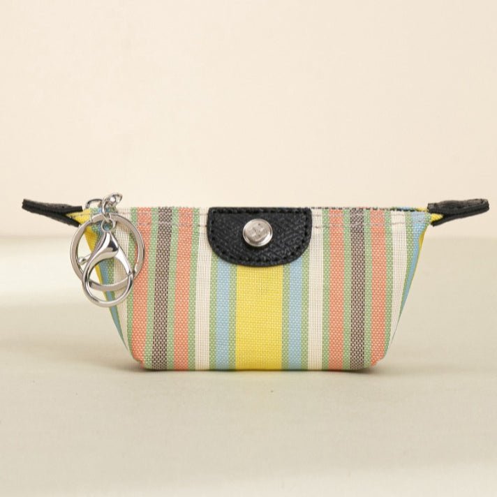 Cream Style Striped Mini Coin Purse & Keychain Pouch（MAC436） - Mariam's Collection
