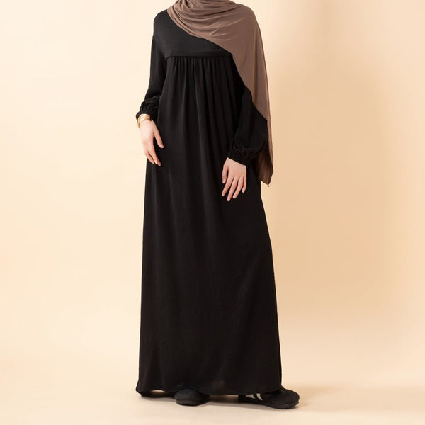Crepe Abaya with Secure Pockets for Umrah (MA386) - Mariam's Collection