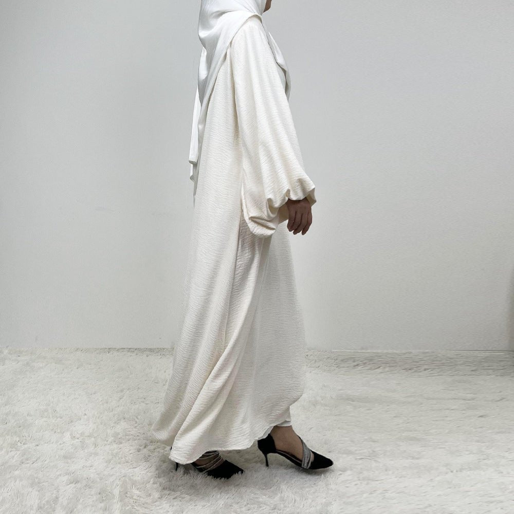 Crepe Solid Color Lantern Sleeve Abaya (MA124) - Mariam's Collection