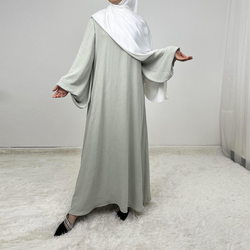 Crepe Solid Color Lantern Sleeve Abaya (MA124) - Mariam's Collection