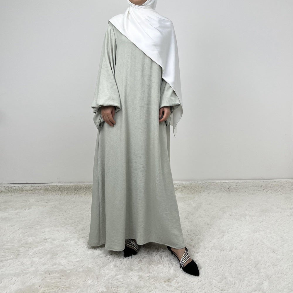 Crepe Solid Color Lantern Sleeve Abaya (MA124) - Mariam's Collection