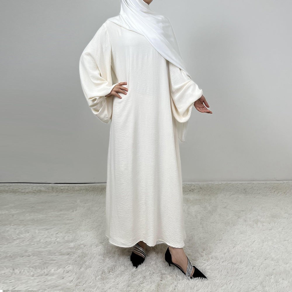 Crepe Solid Color Lantern Sleeve Abaya (MA124) - Mariam's Collection