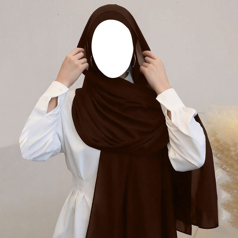 Crinkle Chiffon Hijab Set(MH210) - Mariam's Collection