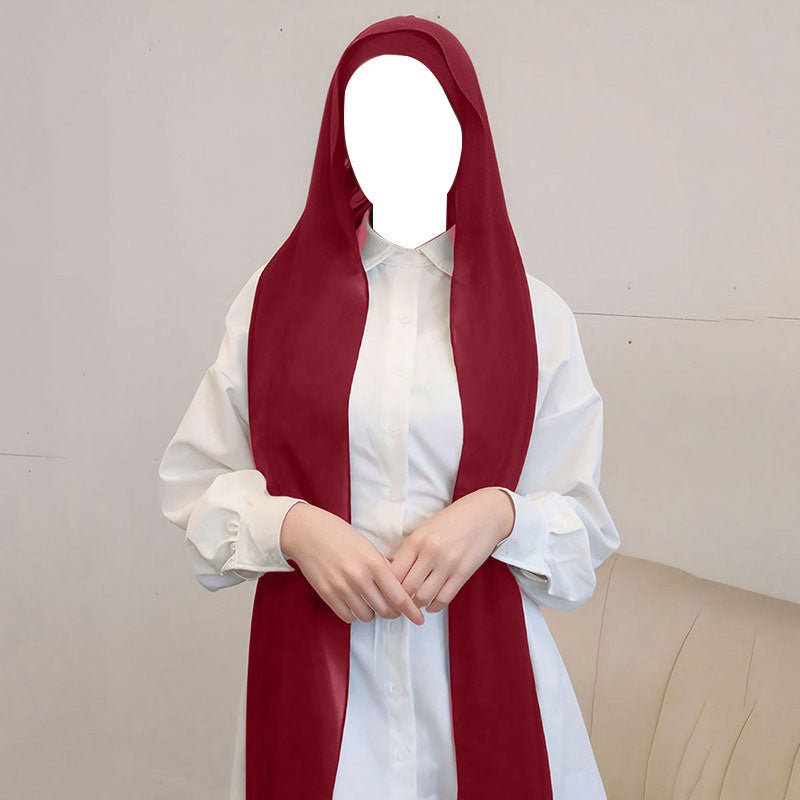 Crinkle Chiffon Hijab Set(MH210) - Mariam's Collection