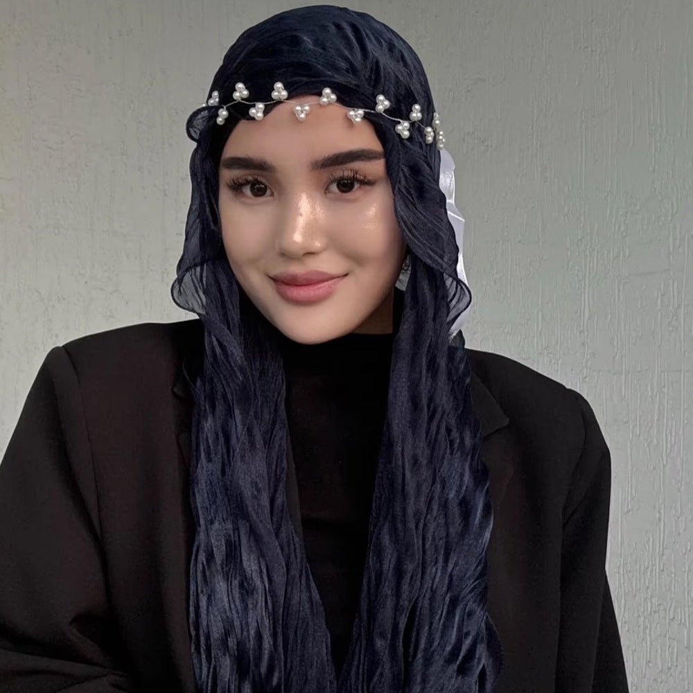 Crinkle Shimmer Hijab(MH228) - Mariam's Collection
