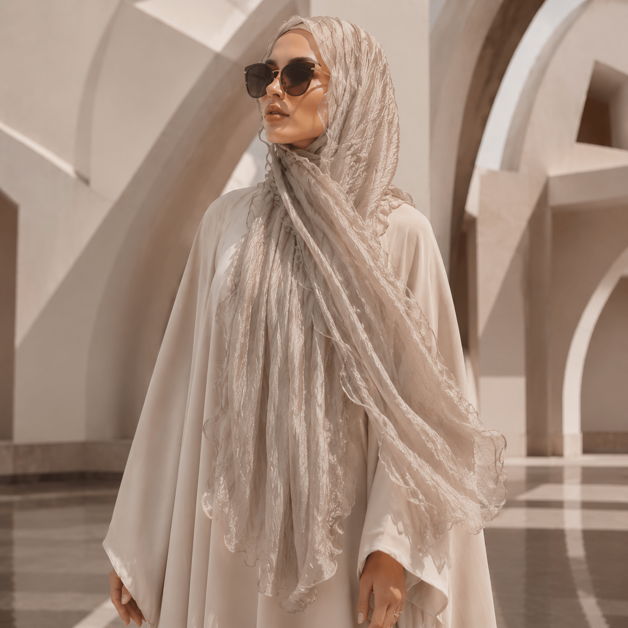 Crinkle Shimmer Hijab(MH228) - Mariam's Collection