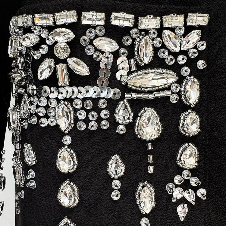 Crystal Embellished Blazer Evening Gown(MS300) - Mariam's Collection