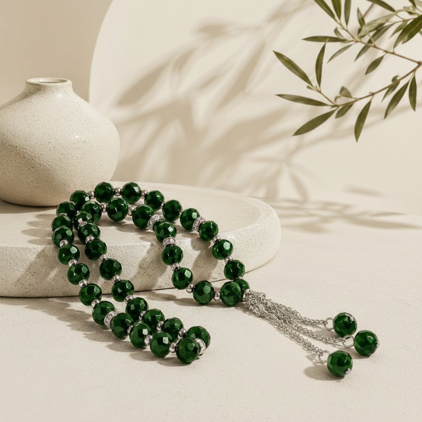 MR039 Crystal Glass Muslim Prayer Tasbeeh, 99pcs beads - Mariam's