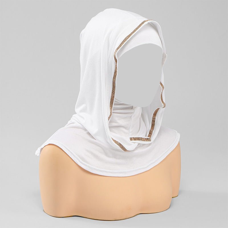 Crystal Trim Instant Hijab Cap(MH256) - Mariam's Collection