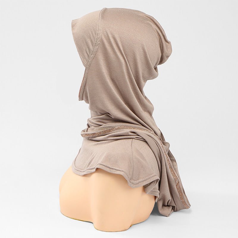 Crystal Trim Instant Hijab Cap(MH256) - Mariam's Collection
