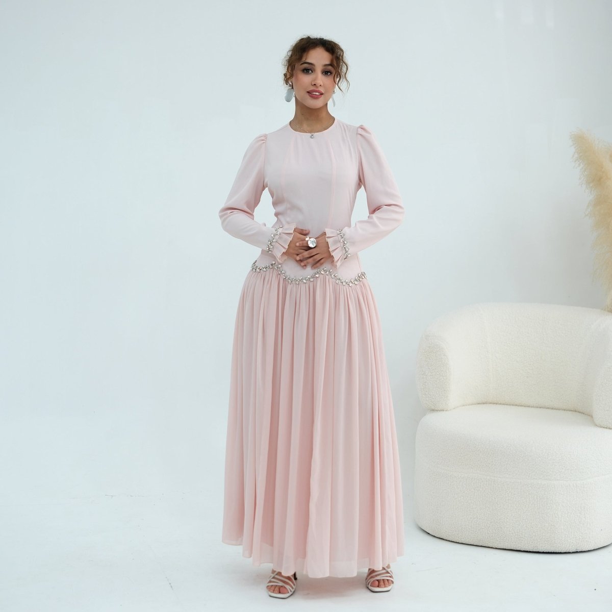 Full-length sleeve fit shown from wrist to shoulder