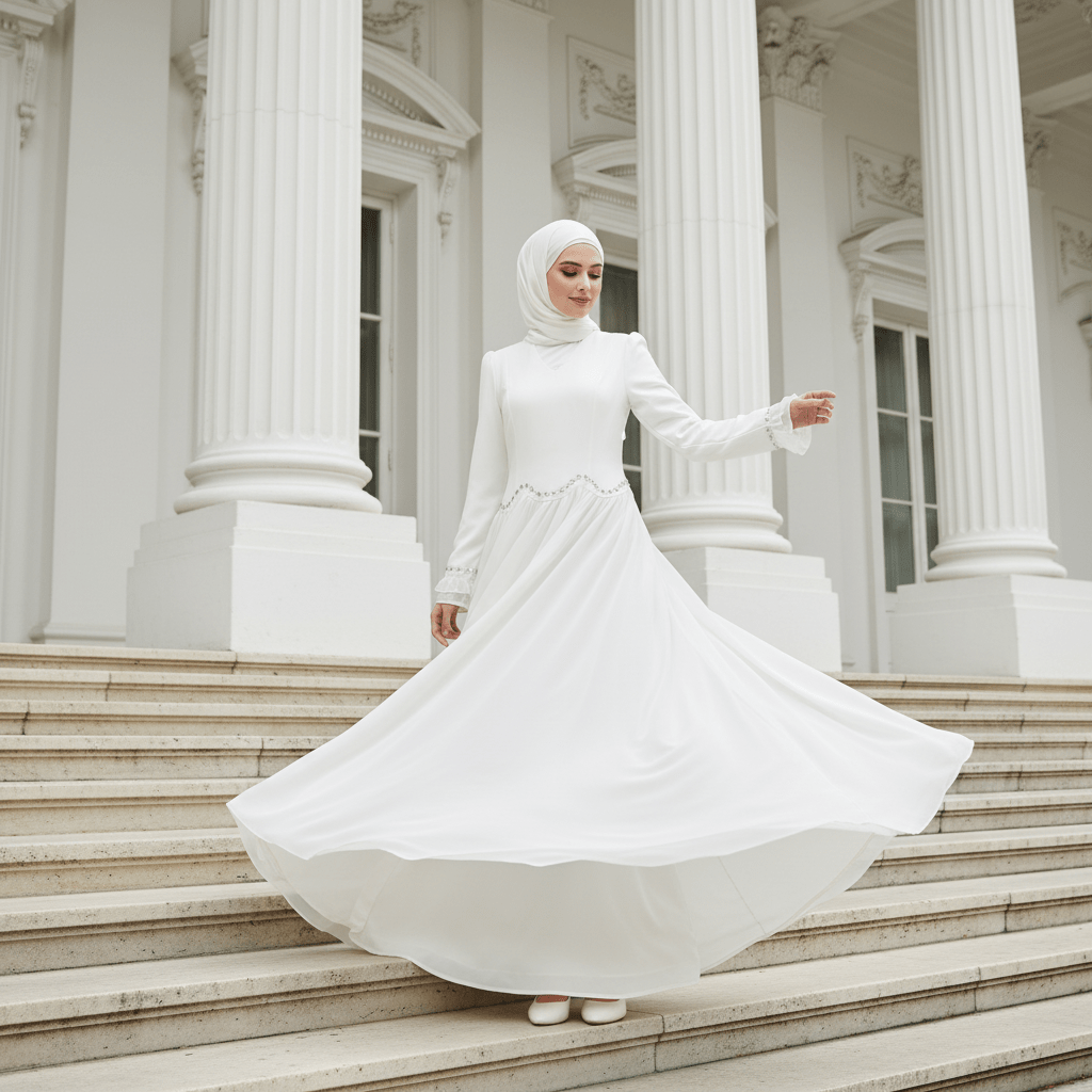 Crystal Waist Chain Dress with Ruffle Cuffs(MS306) - Mariam's Collection