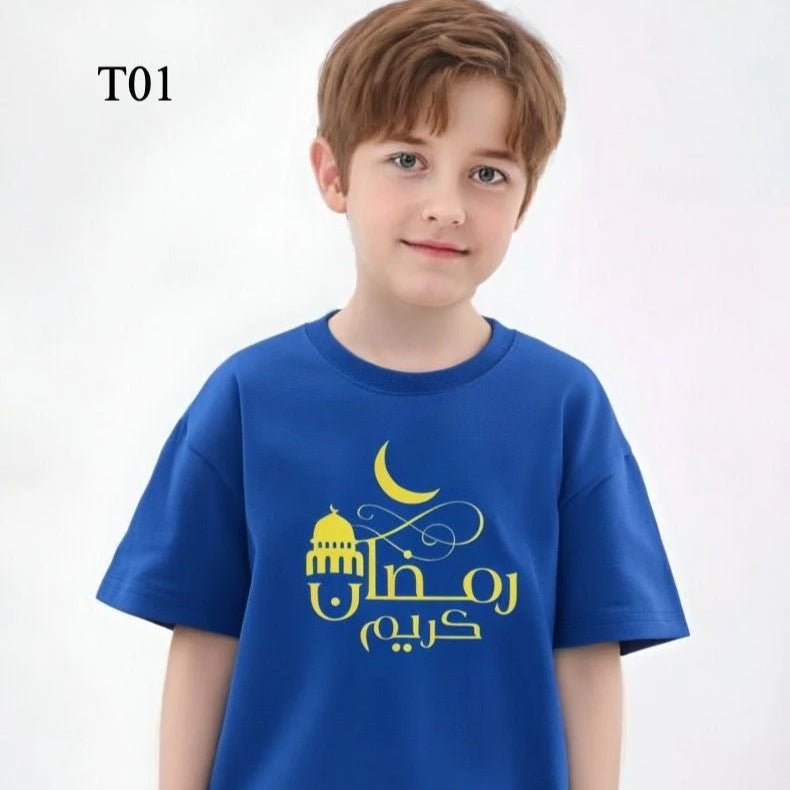 Customized Cotton Parent - Child T-Shirts – Ramadan & Keffiyeh Design for Kids and Adults (MTC001) - Mariam's Collection