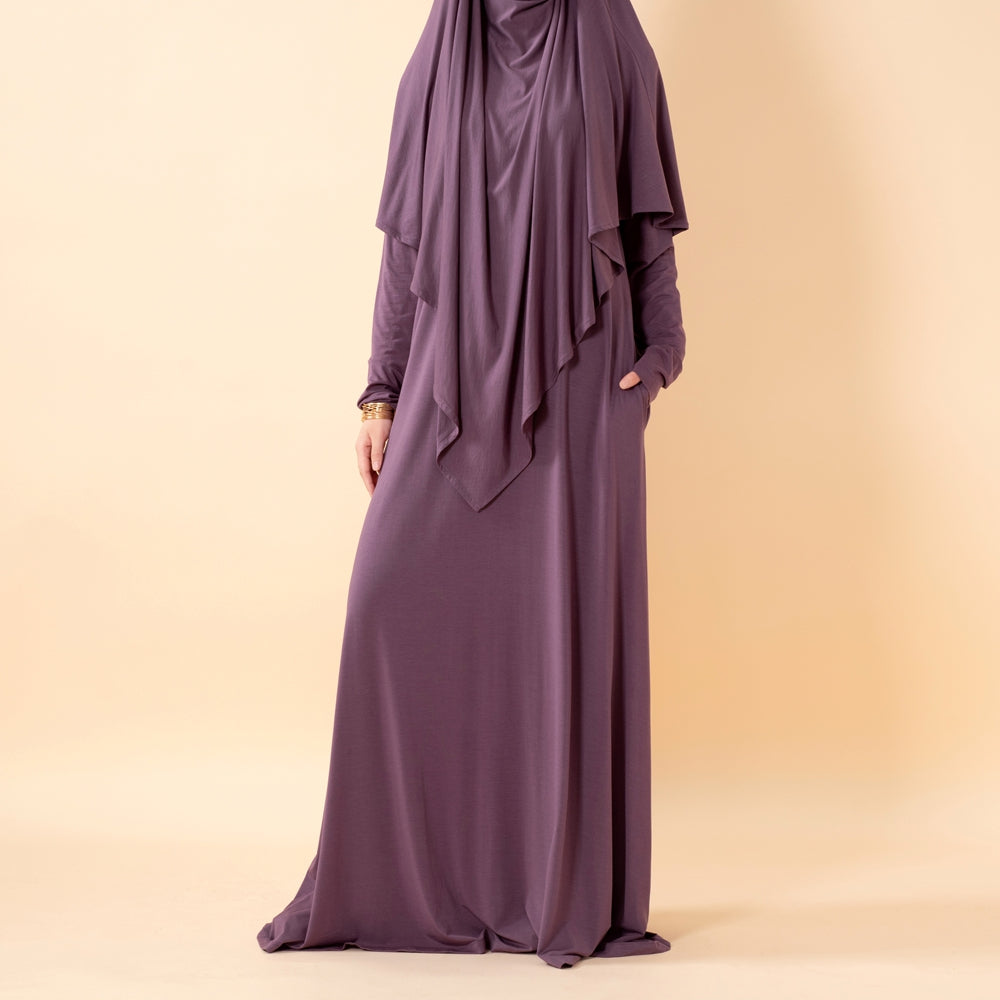 Serenity Veil Set | Premium Lenzing™ Modal Khimar & Dress Two-Piece Set (MK029)