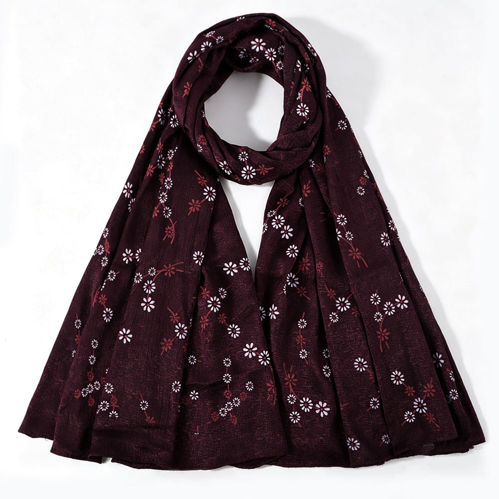 Daisy Floral Print Shimmer Hijab Scarf(MH245) - Mariam's Collection
