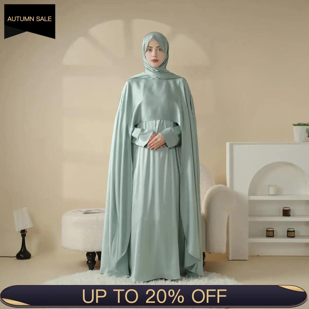Luxury Wedding Abaya 3-Piece Bridal Abaya Set (MOA044)