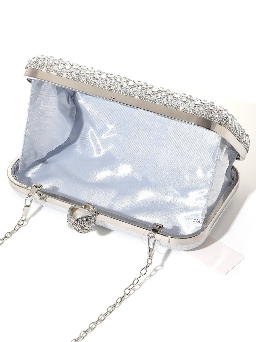 ‌Diamond - Studded Pearl Party Clutch Versatile Crossbody Handheld Evening Bag for Glamorous Occasions (MAC280) - Mariam's Collection