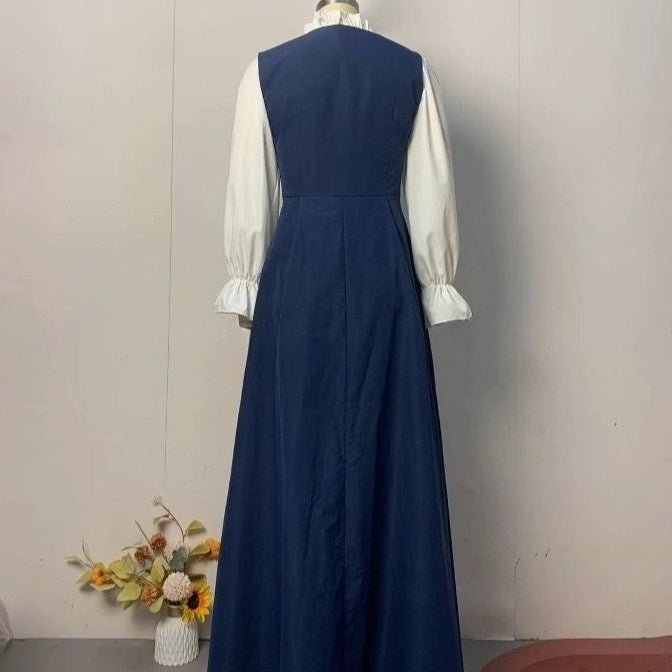 Double - Breasted Vest Dress with Shirt(MS286) - Mariam's Collection