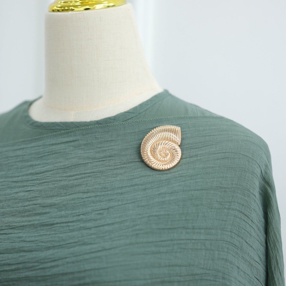 Double - Layer Abaya with Attached Cape | Textured Maxi Dress with Decorative Brooch(MA334) - Mariam's Collection