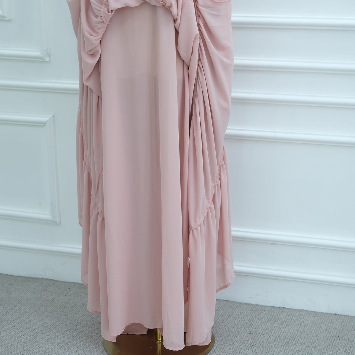 Double-Layer Cake Skirt Modest Dress(MS546) - Mariam's Collection