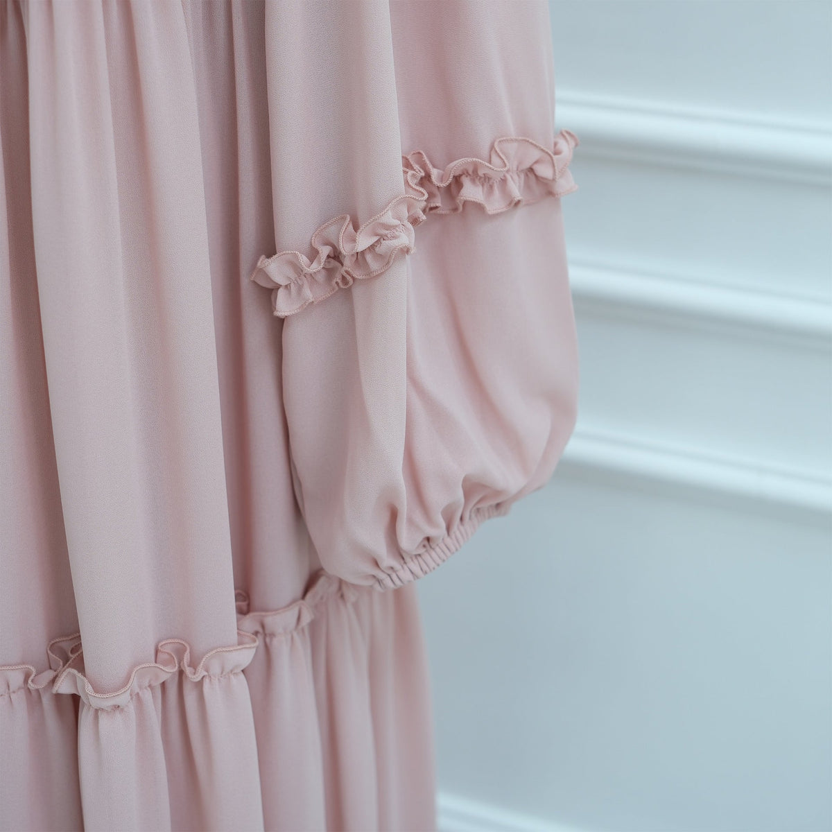 Double-Layer Cake Skirt Modest Dress(MS546) - Mariam's Collection