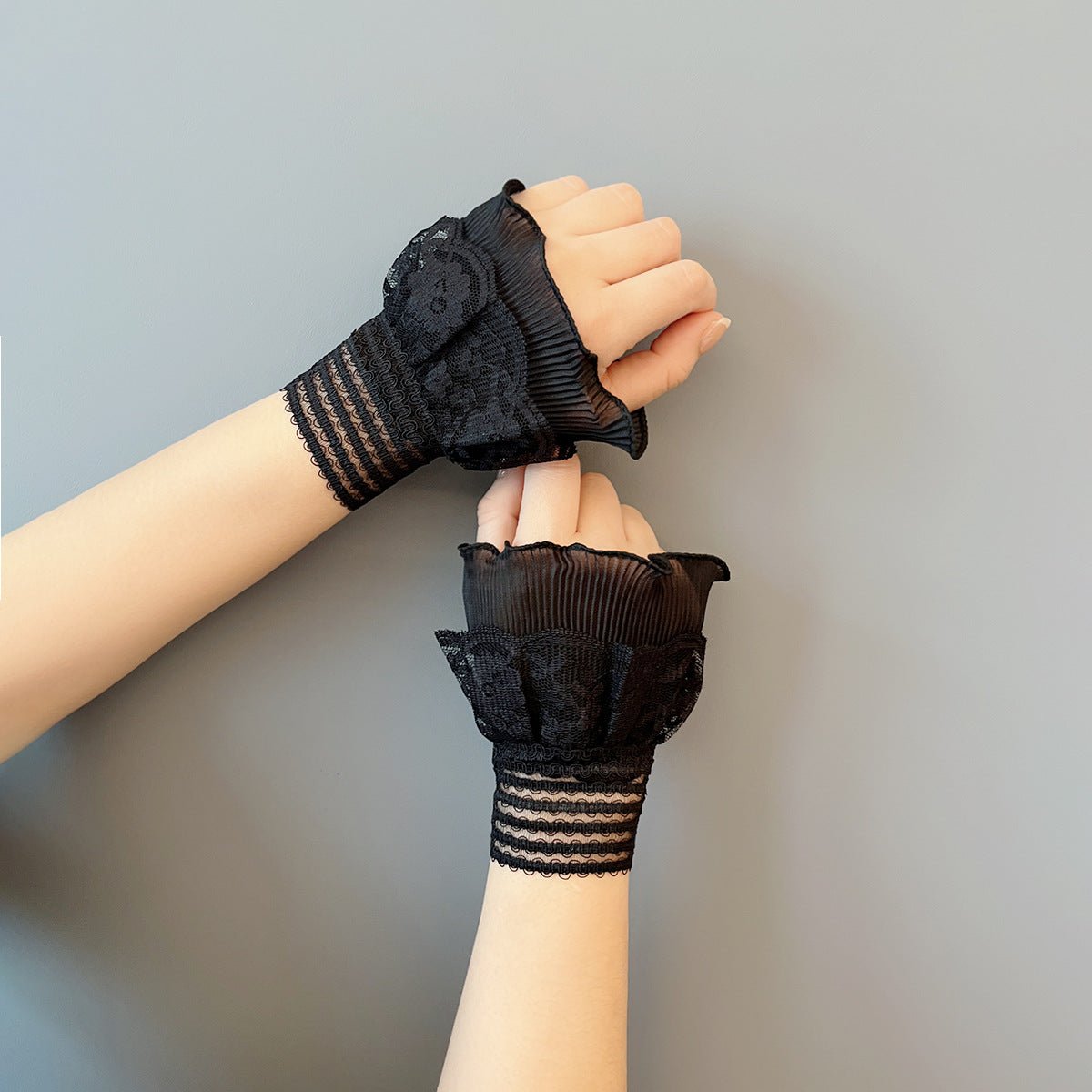 Double Layer Lace Ruffle Cuff Sleeves(MAC421) - Mariam's Collection